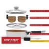 ExcelSteel Non Stick Easy Use Rust Resistant Home Kitchen Breakfast Brunch Induction Cooktop Egg Poacher 4 Cup Gold Tone