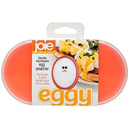 Joie 50527 Double Microwave Egg Poacher Non-Stick Silicone LFGB Approved One Size White