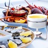 Luvan 4 Pieces Ceramic Butter Warmers with 20 Pieces Tealight Candles Set for Seafood Fondue Dishwasher Safe Microwave Safe Oven Safe