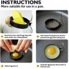 QIXIAN Egg Rings for Frying Eggs and Egg Mcmuffins Non Stick Metal Round Egg Cooker Ring for Breakfast Nonstick Round Egg Shaper Mold with Anti-scald Handle and Oil Brush 4 Pack