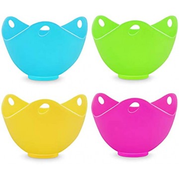 Silicone Egg Poacher Cups,Eggs Poaches Without the Stress or Mess,Set of 4 Nonstick Pods For Easy Release and Cleaning BPA Free,Stove Top and Dishwasher Safe