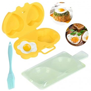 Worldity Nonstick Egg Poaching Cups Microwave Egg Cooker Food Grade Safe and BPA Free Egg Maker Easy For Cooking Breakfast Easy Egg Breakfast Set with Pastry Brush