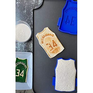 ZaveryCakes NBA: Giannis Antetokounmpo Milwaukee Bucks Pancake and Eggs Breakfast Silicone Mold