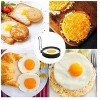 ZOOs 4pcs Round Eggs Rings Stainless Steel Egg Cooking Rings for Frying Shaping Cooking Eggs and Omelet Egg Maker Mold Portable Grill Accessories for Camping Indoor Breakfast Sandwich